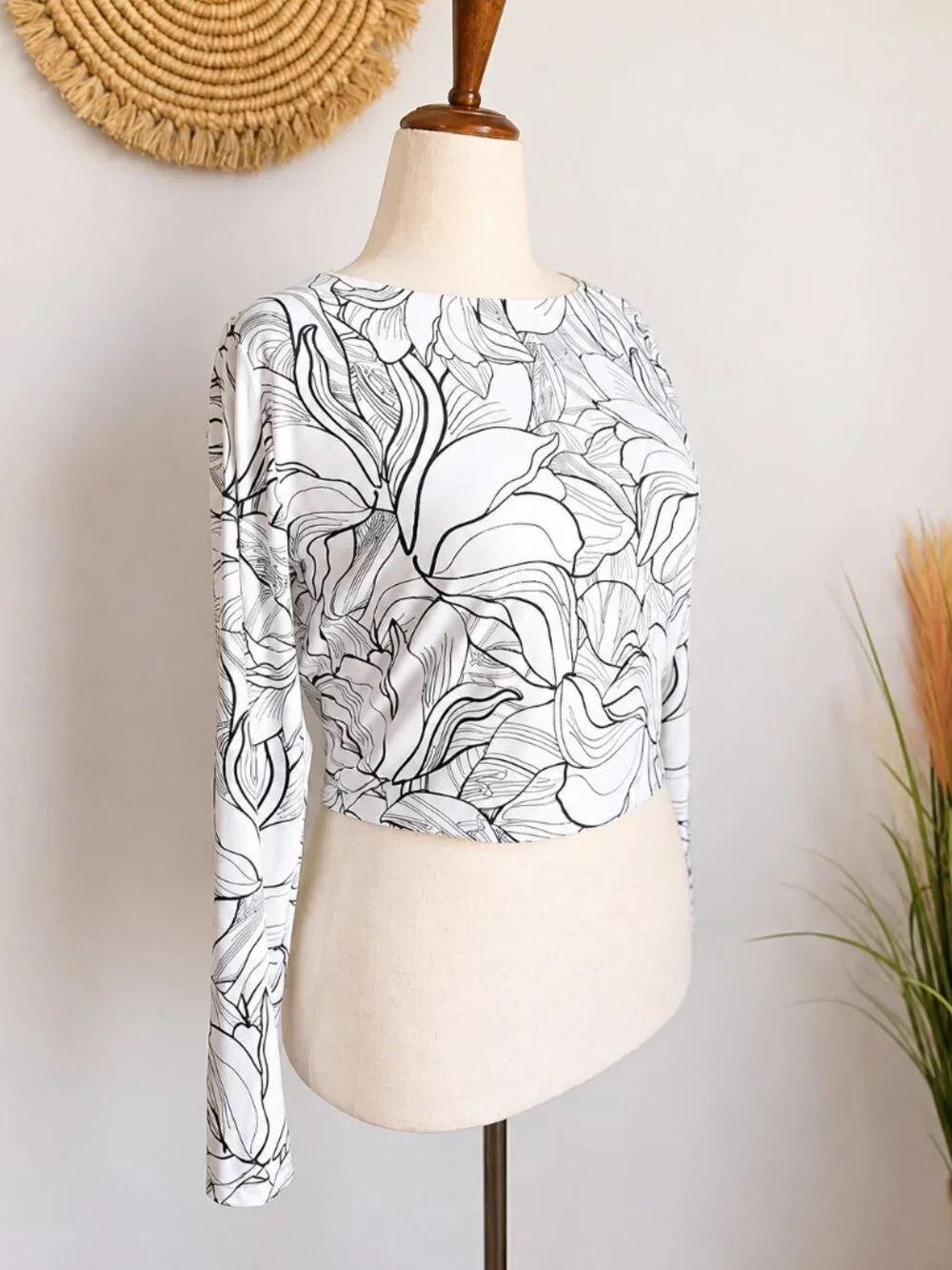 CALIA by Carrie Underwood White Floral Reversible Rashguard Swim Sun Top SZ XL